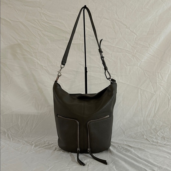 All Saints Small Fetch Leather Backpack in Forest Green - Picture 1 of 12